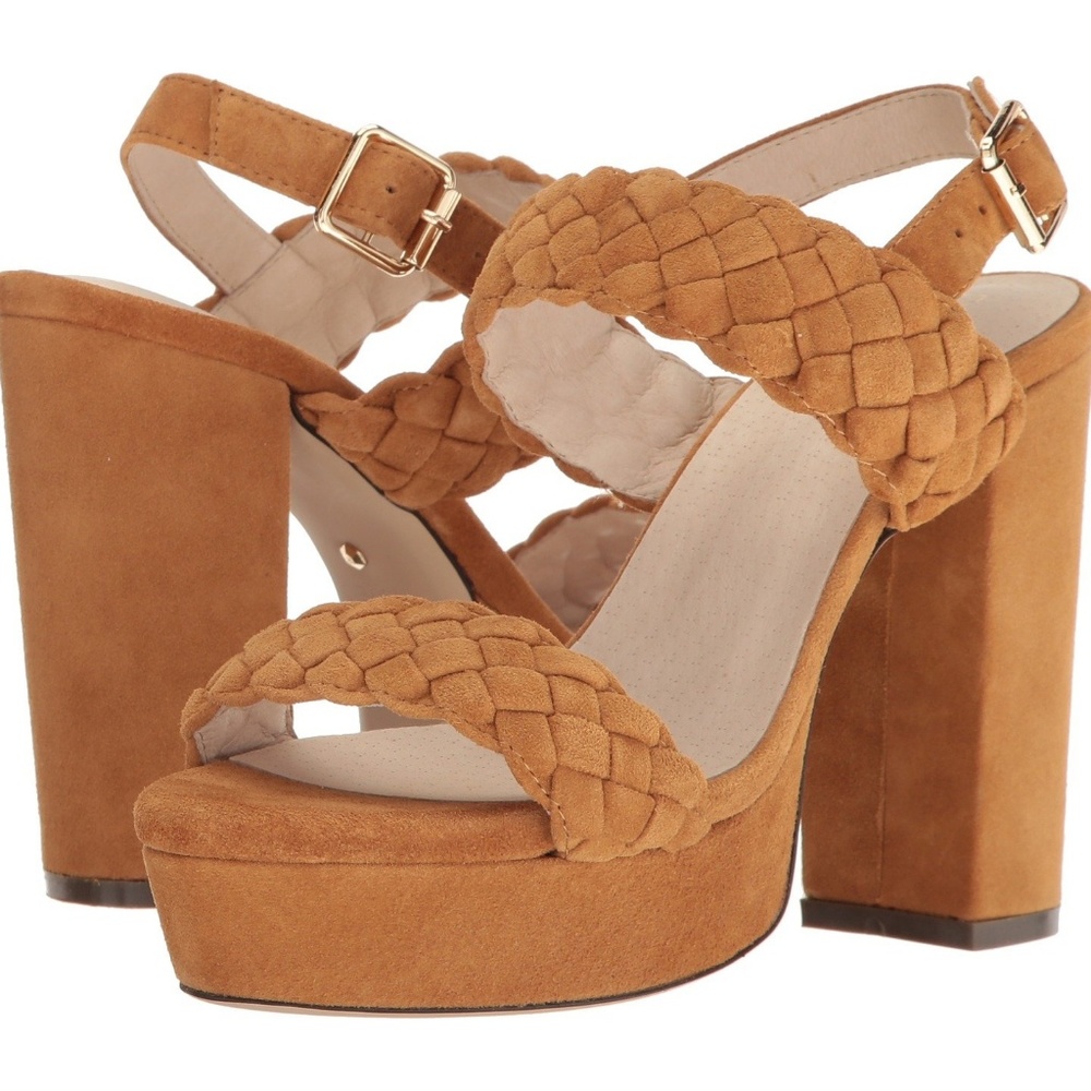 RAYE Haven Whiskey Braided Suede Platform Sandals - Picture 4 of 8